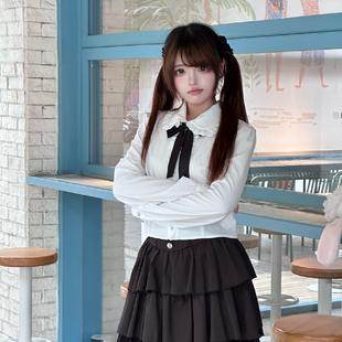 四季 初秋新品 COSME 诗 甜美少女上衣 原创初恋感短款 娃娃领衬衫