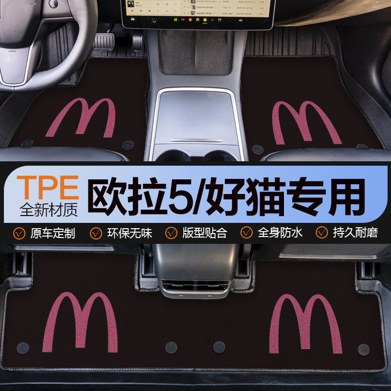 欧拉5好猫汽车脚垫tpe全包围地垫上层地毯装饰用品女生卡通可爱