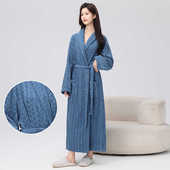纯棉毛巾料浴袍加长款 酒店情侣睡袍男女通用全棉吸水速干浴衣秋冬