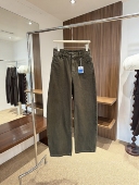 mar水洗做旧复古绿时髦休闲高腰弯刀牛仔裤 MARES ｜Le