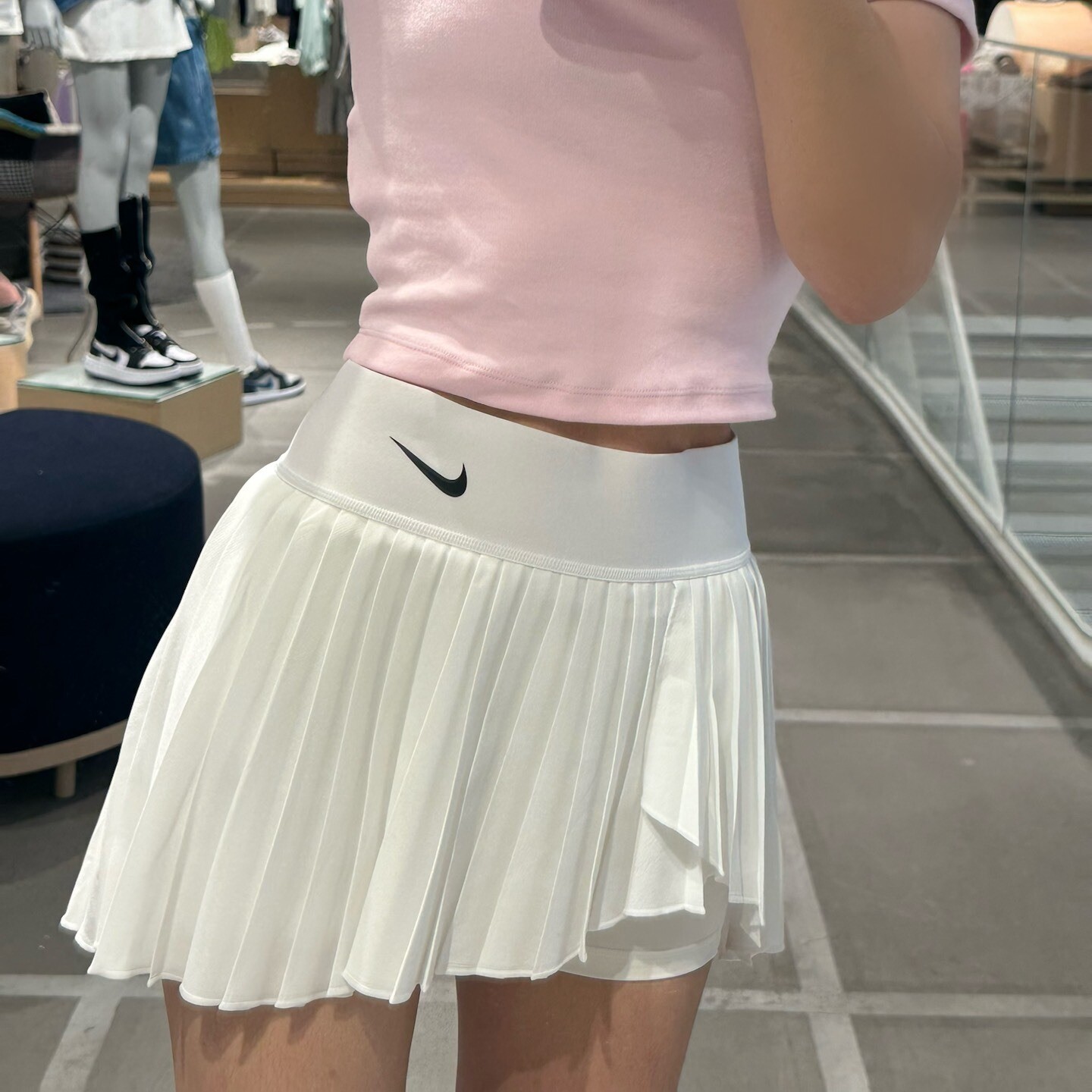 NIKE耐克女子夏休闲速干透气半身百褶裙运动训练网球裙DR6850-100