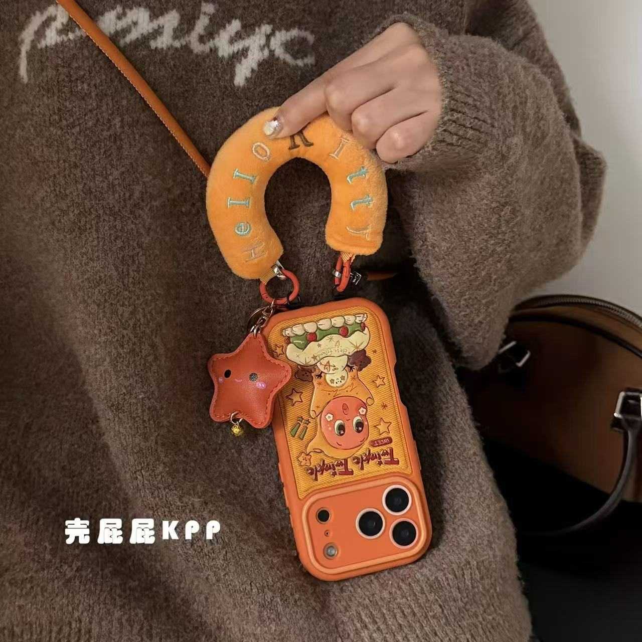 蛋糕橘色可爱星星卡通人适用iPhone17promax苹果16手机壳15新款14