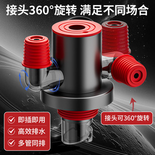 360度旋转三通下水管道厨房洗衣机扫地机专用接头止逆阀防臭神器