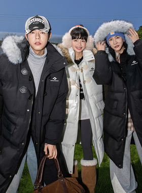 NOTEARS 牛角扣棉袄美式复古冬季宽松坐山雕中长款外套男女同款