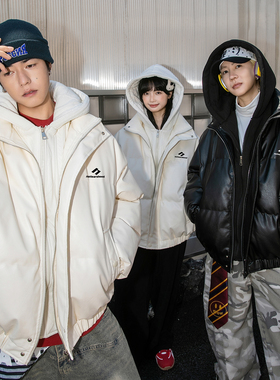 NOTEARS  面包服假两件皮棉美式复古服外套加厚宽松夹克情侣棉袄