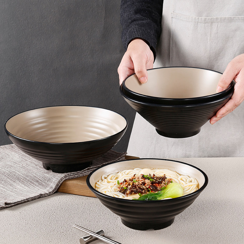 磨砂日式拉面碗高级感密胺面碗面馆专用麻辣烫碗仿瓷冒菜碗汤粉碗