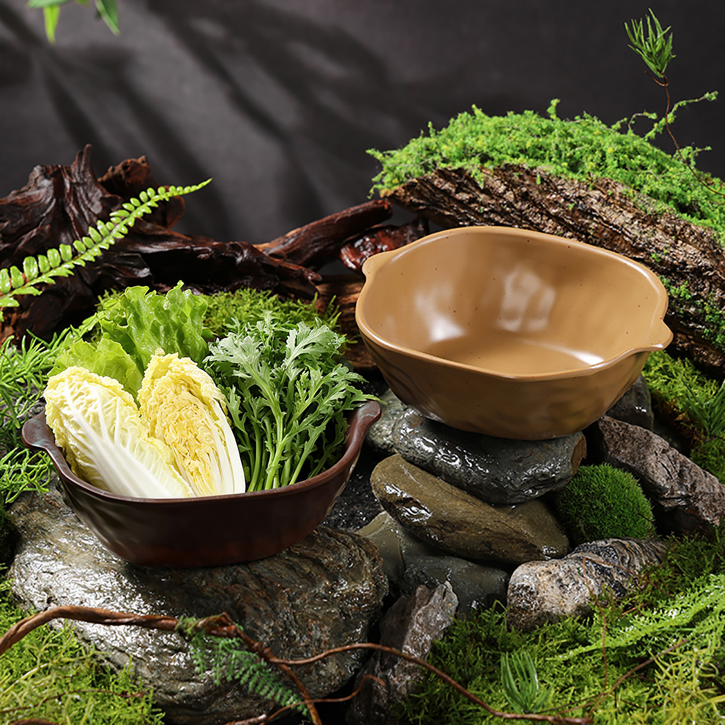 山野风餐具密胺双耳盘仿瓷塑料火锅配菜盘蔬菜盘菌菇盘专用商用,餐饮具,盘,淘宝优惠券,粉丝福利购,淘宝优惠卷