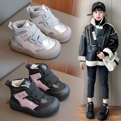 女童雪地靴新款冬季加绒加厚短靴