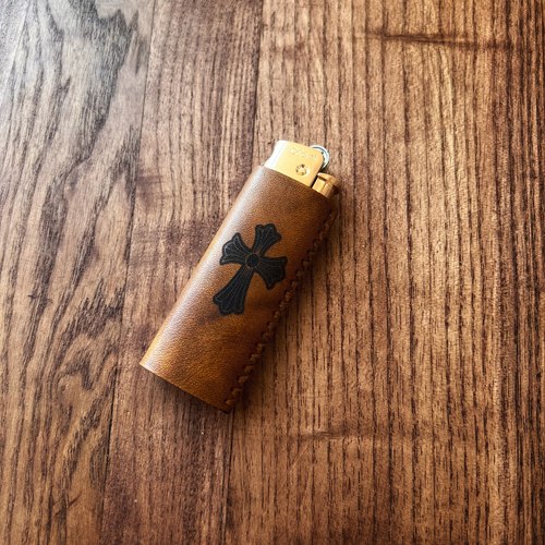 原创草蜢金属防风打火机皮套Cricket 真皮头层牛皮保护套手工缝制