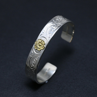 小周高桥吾朗松井直毅Dearblossom风格蔷薇花点铜唐草平打镯 复古