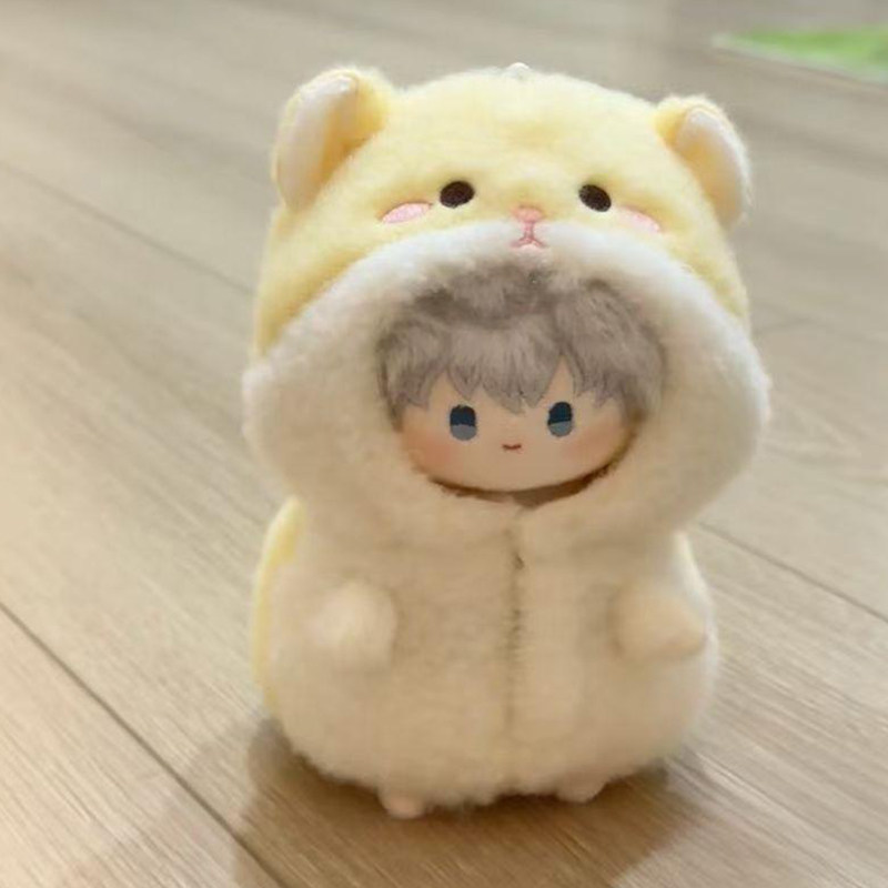 奶呼呼10cm棉花娃娃小仓鼠连体服娃衣自嘲熊努努体海星体斗篷着替