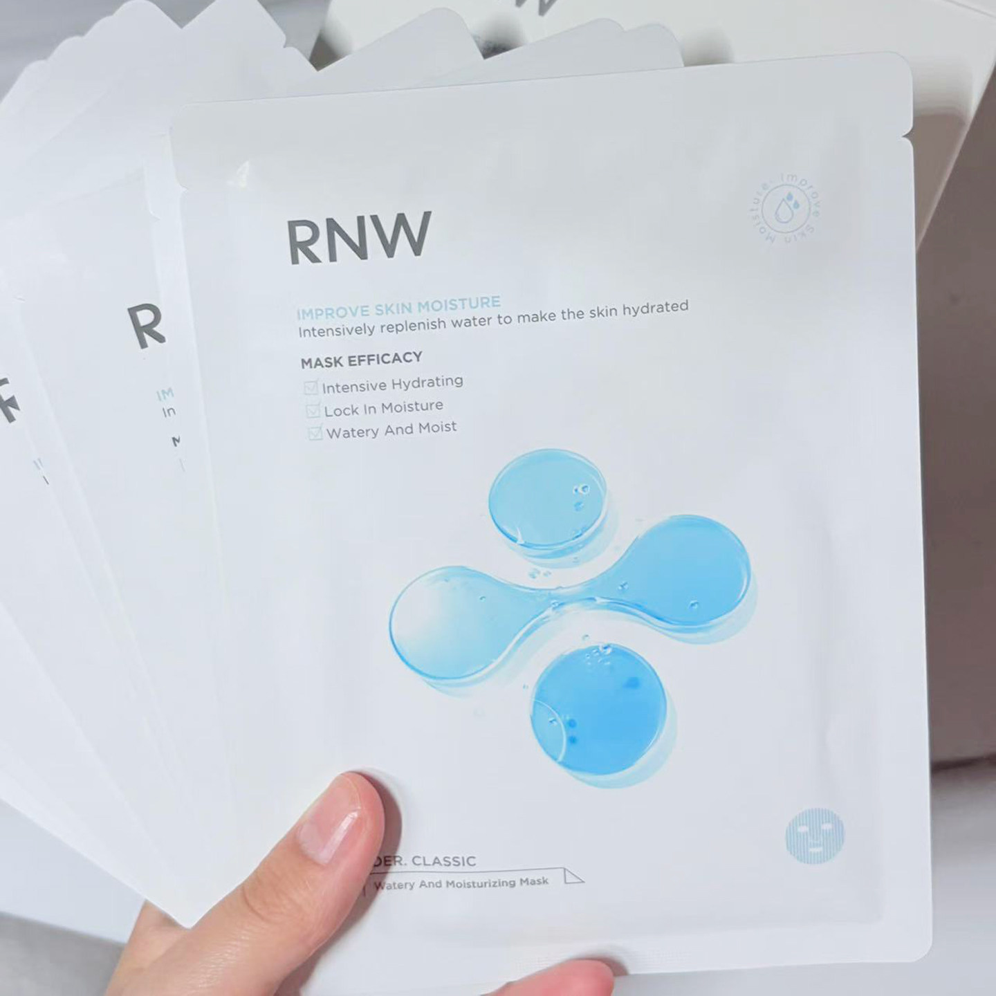 RNW面膜玻尿酸积雪草补水保湿舒缓修护提亮紧致男女敏感肌用如薇