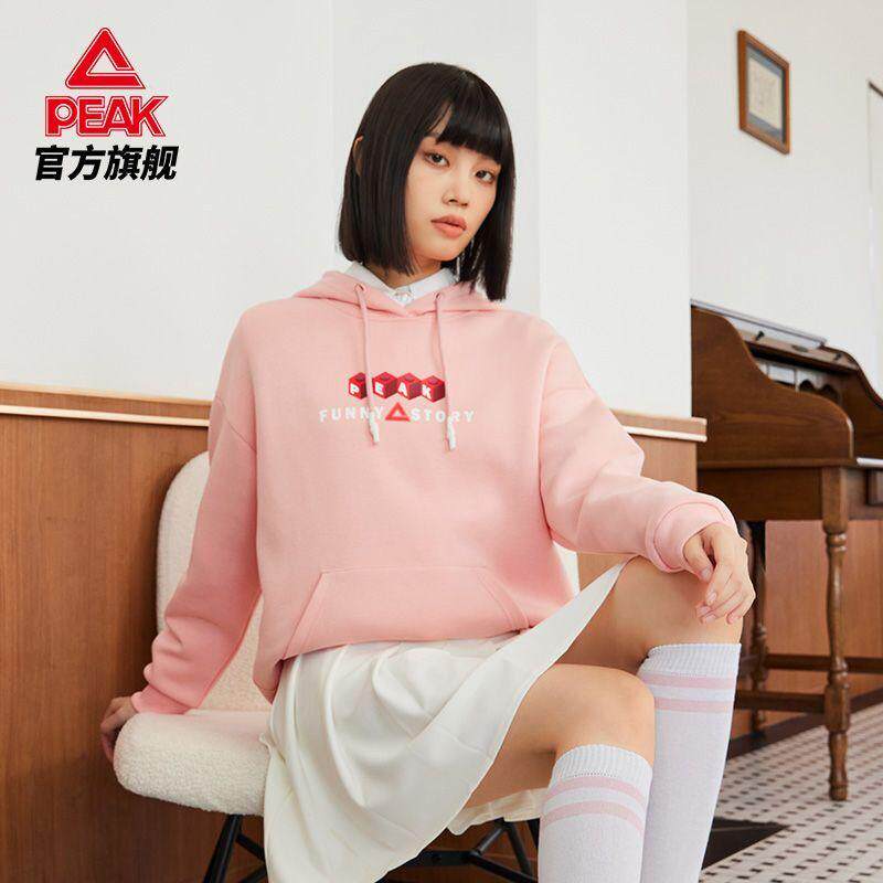 匹克运动卫衣女2026春秋新款宽松连帽套头衫休闲上衣帽衫DF623082