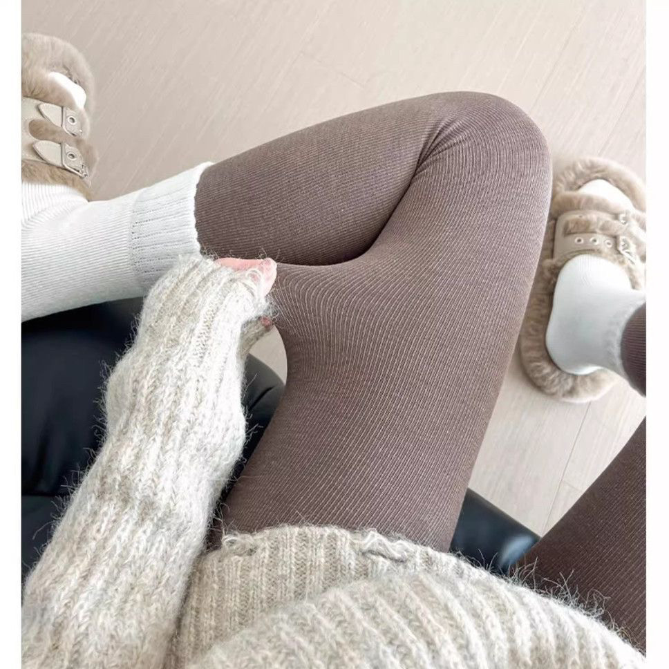 高腰加绒加厚女保暖棉竖条连裤袜秋冬深灰螺纹显瘦一体九分打底裤,女士内衣/男士内衣/家居服,长筒袜,淘宝优惠券,粉丝福利购,淘宝优惠卷