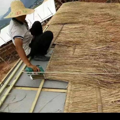 天然茅草瓦真茅草屋顶野生原生态茅草瓦真草茅草装饰材料1米*1米