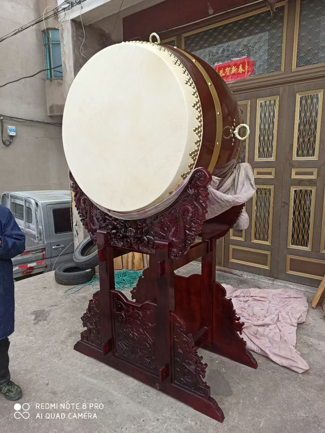 寺院法器殿堂鼓鼓楼立鼓全套祥云鼓架台湾铃鼓站鼓风雷鼓