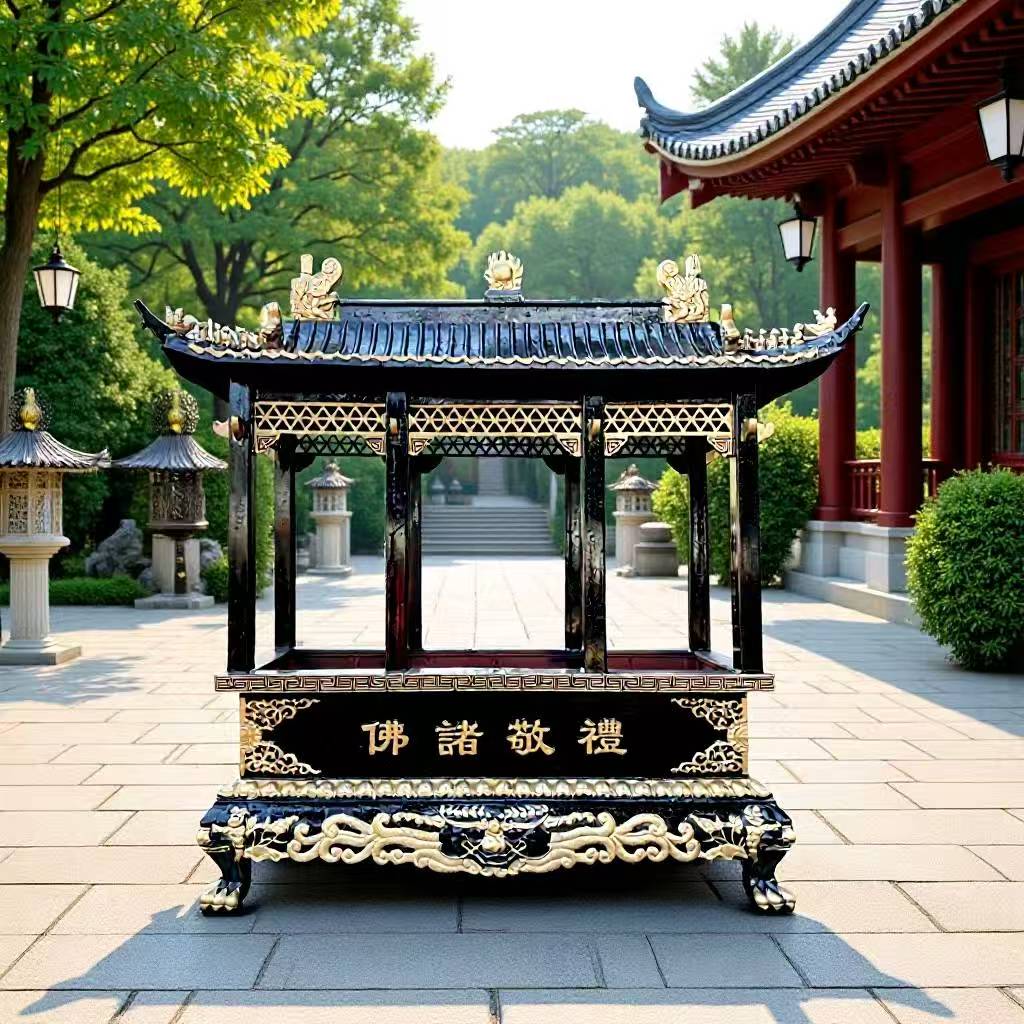 寺院大型纯铜香炉长方仿古铸铁烧佛教工艺品