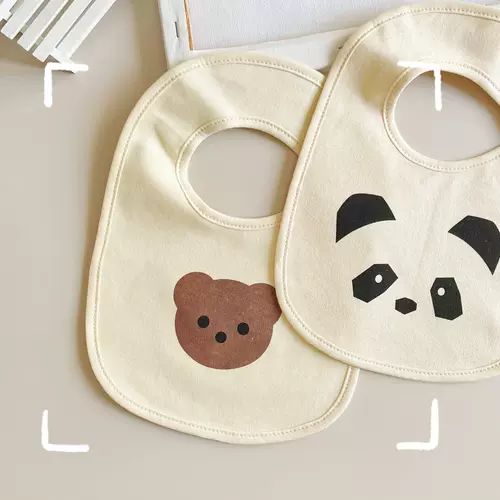 Детский мультяшный хлопковый водонепроницаемый слюнявчик для новорожденных, милый нагрудник, с медвежатами
