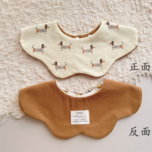 ins新款韩版小清新双面纯棉围嘴