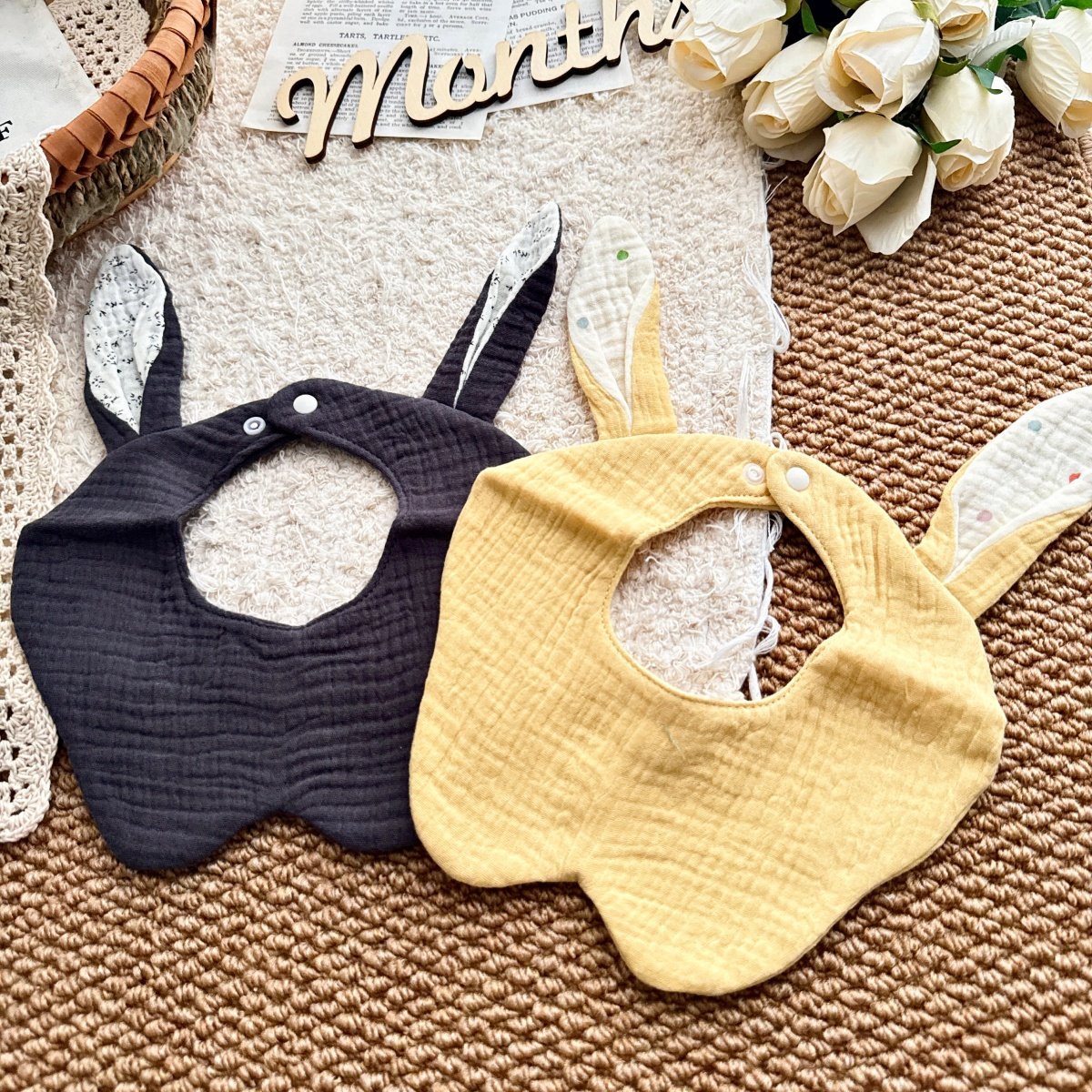 婴儿纯棉纱布口水巾宝宝围兜可爱耳朵造型小围嘴防吐奶口水兜秋冬,婴童用品,口水巾,淘宝优惠券,粉丝福利购,淘宝优惠卷