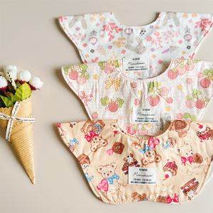 韩版口水巾婴儿围兜纯棉防水宝宝围嘴儿童食饭兜360度花瓣花朵