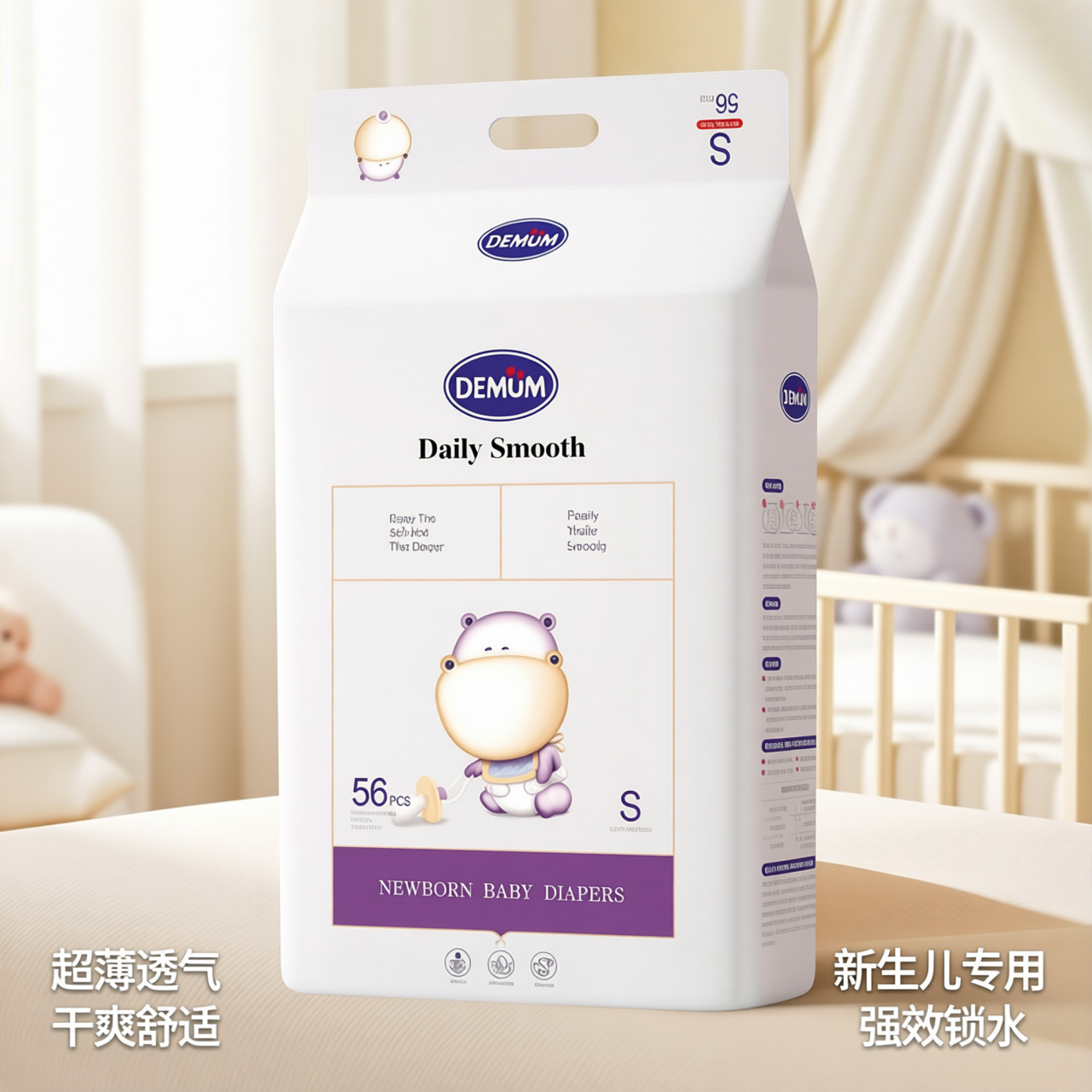 德敏舒新生婴儿尿不湿初生宝宝超薄透气干爽纸尿裤拉拉裤NB\S包邮