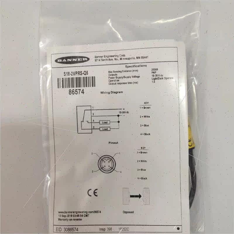 议价邦纳 BANNER  光电开关 S18-2VPRS-Q5