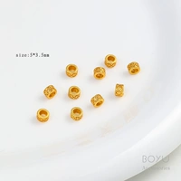 18-каратные матовые золотые медные бусины-проставки для монет — 5x3,5 мм (10 шт.)