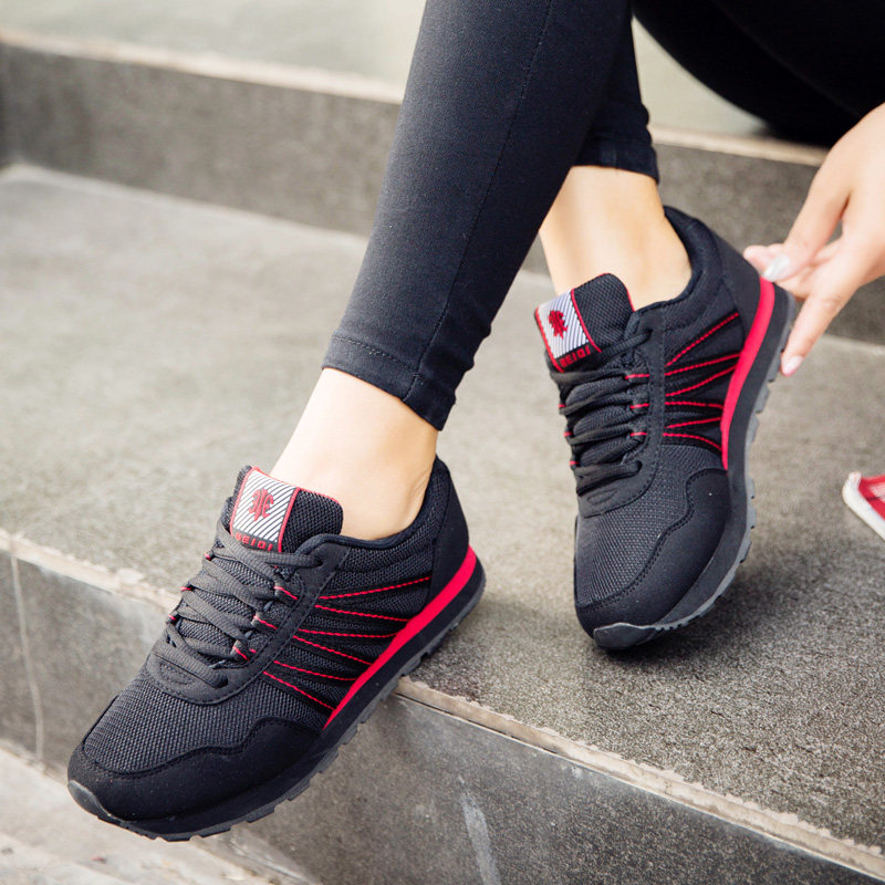 秋冬贝奇正品平底女鞋舒适妈妈鞋女士防滑老人鞋子运动慢跑步单鞋