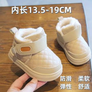 男女儿童女孩冬天加绒鞋子冬季雪地靴短靴加厚保暖童鞋宝宝棉靴子