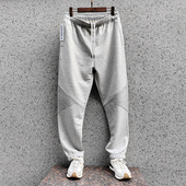 直筒宽松运动裤 男休闲裤 全棉毛圈夏季 1欧版 束脚卫裤 肥版 新款 大码