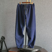 特价 直筒束脚口长裤 清仓外贸原单男纯棉毛圈春秋运动休闲卫裤 大码