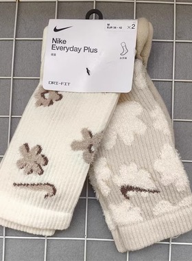 耐克ED PLS CSH CRW 2PR两双装男女毛巾底缓震运动袜FN9136-900