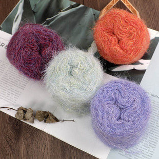 【满五团包邮】高档中粗马海毛线团正品羊驼绒外套围巾专用线柔软