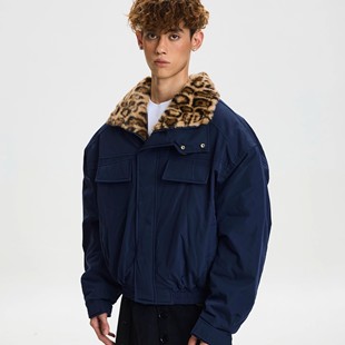 白菜coke美式复古立领重磅立领座山雕冬季夹克加绒加厚棉衣服外套