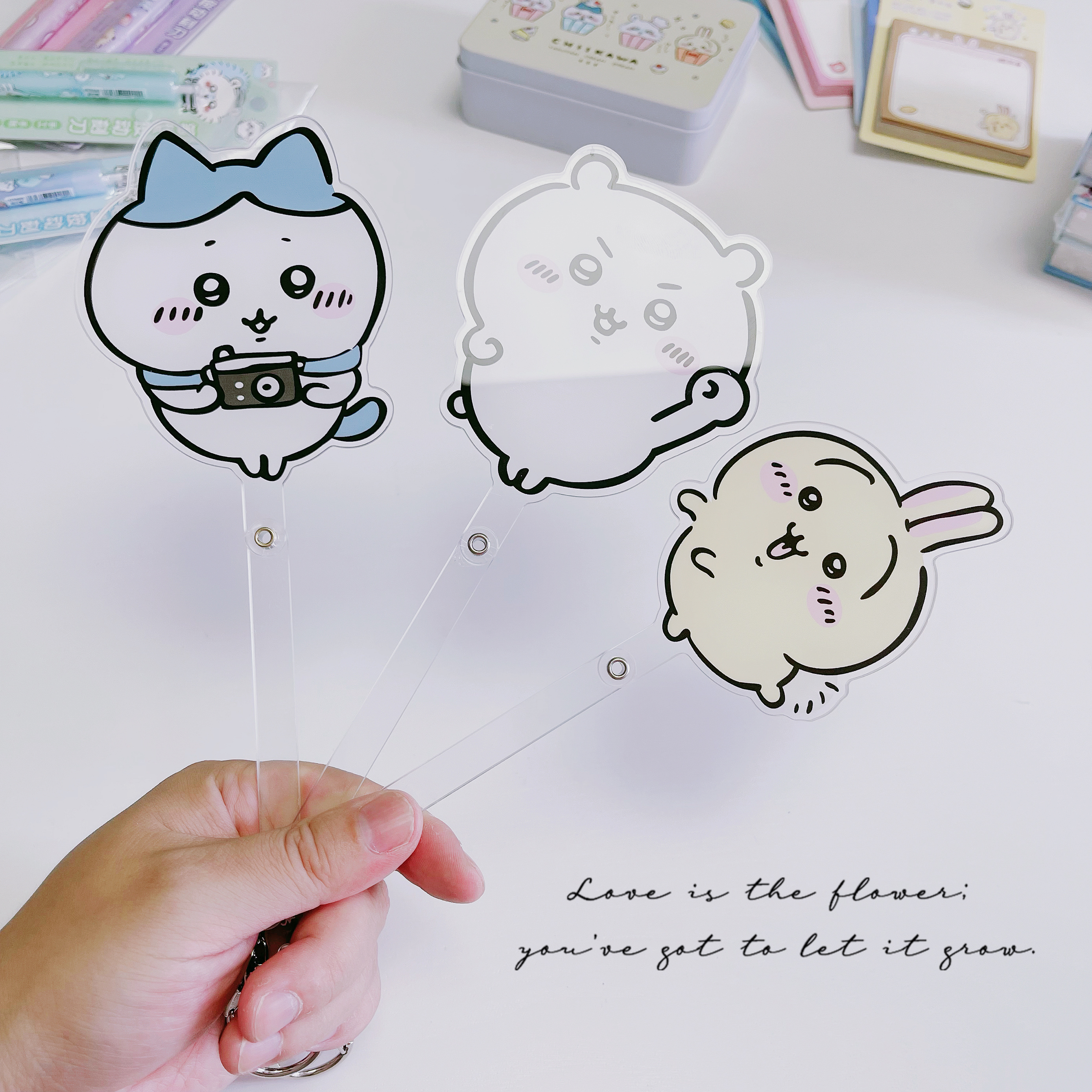 吉伊卡哇创意可爱亚克力拍照道具网红打卡旅行手持打卡棒合影挂件