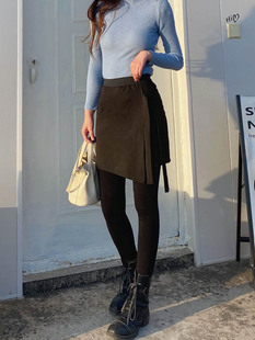 带裙子的打底裤假两件女外穿连裤裙大码纯棉弹力秋冬新款一体裙裤