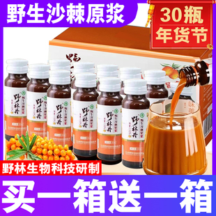 【买1送1】野林丹沙棘原浆整箱30瓶原生效果生榨果汁正品送礼礼盒