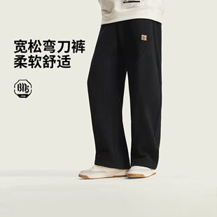 李宁运动休闲长裤男女款弯刀裤反伍直筒宽松趋势裤卫裤AKLW189