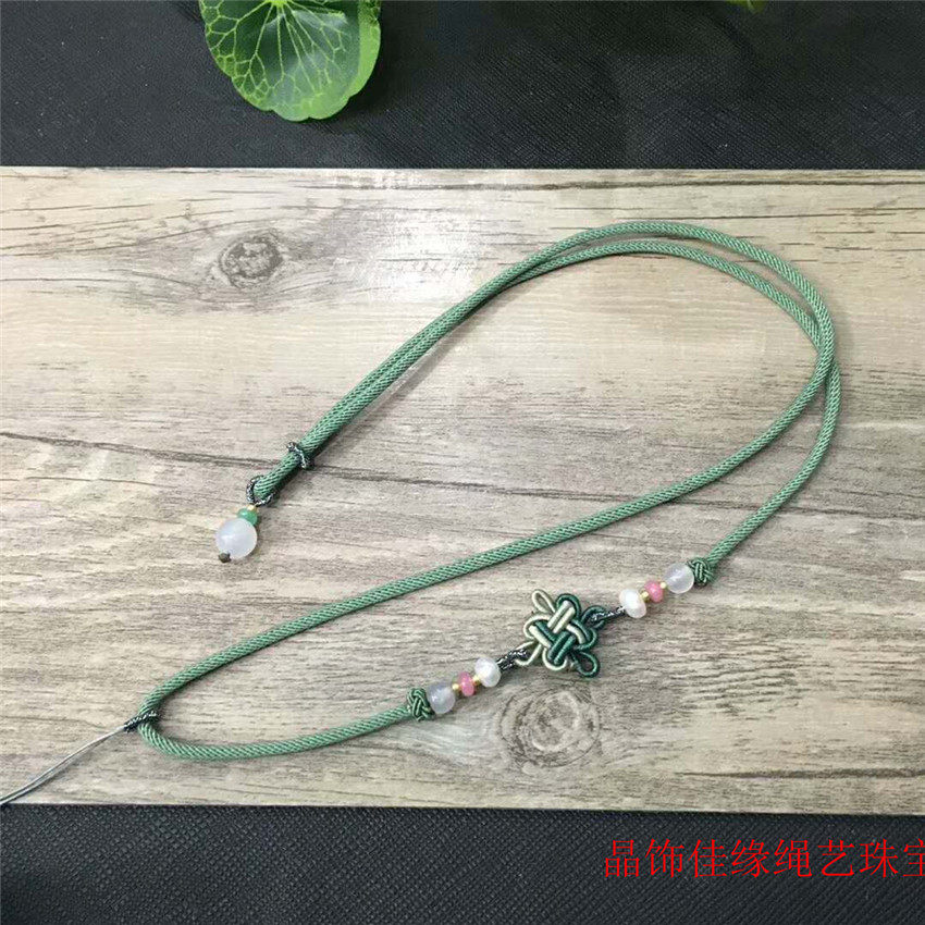 挂绳毛衣链水晶玛瑙玉髓蜜蜡和田绳
