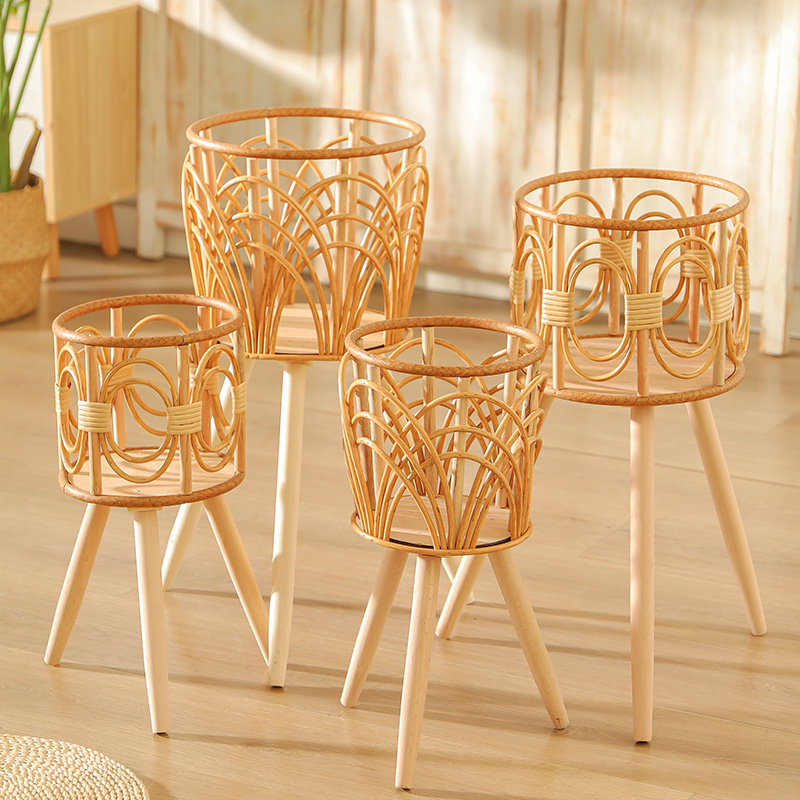 编织花盆高脚落地式镂空花架