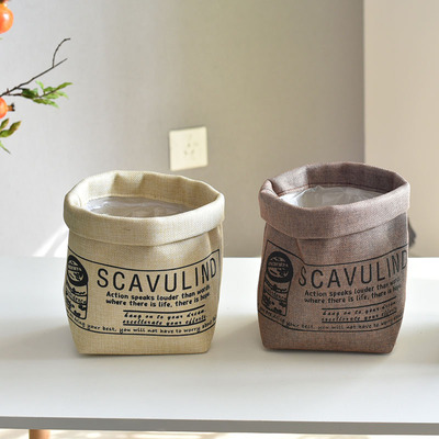 多肉做旧手工艺品收纳篮土培花器