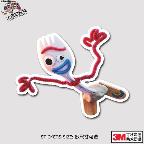 玩具总动员贴纸旅行箱贴纸叉子先生周边贴纸个性笔记本电脑防水贴