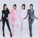 高弹光泽紧身性感塑身连体衣瑜伽健美拉链款 桃味丝： 五指神袍