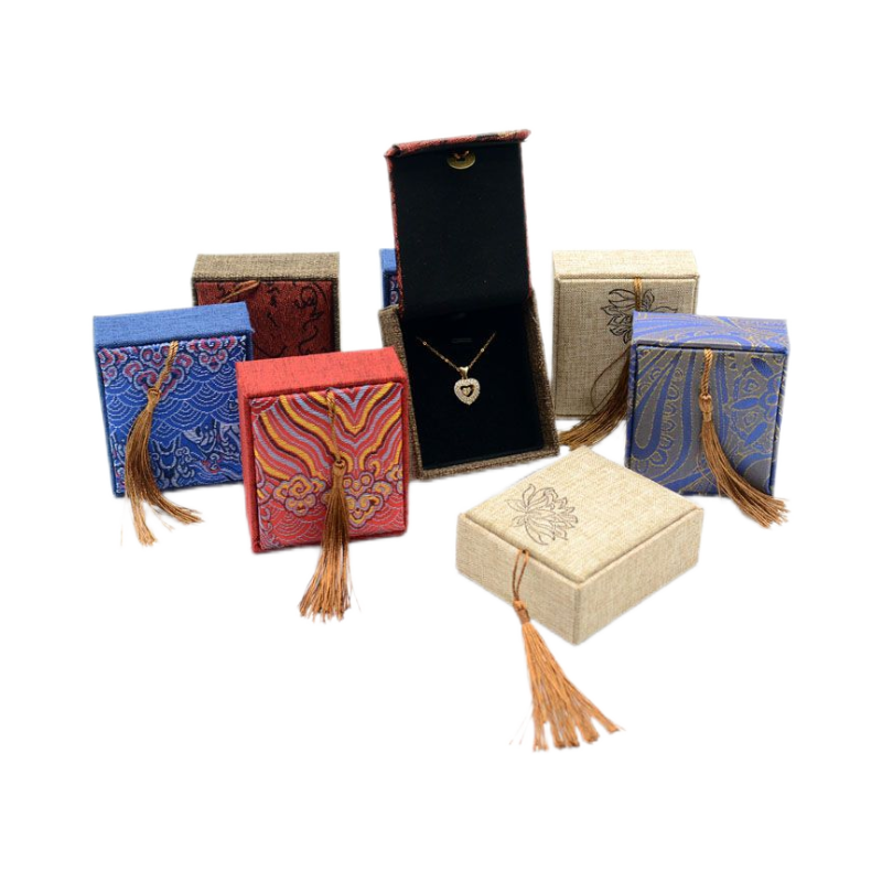 高档复古流苏珠宝首饰盒玉器吊坠包装盒手链挂件吊坠盒礼盒