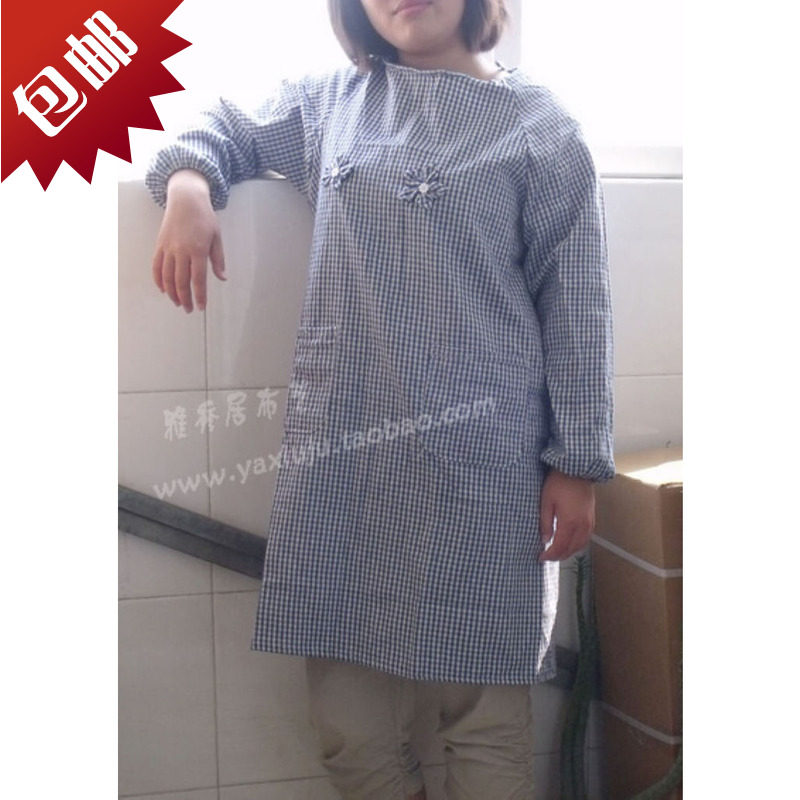 《皇冠信誉》带袖围裙/反穿衣/纯棉罩衣/家居清洁围裙 工作服