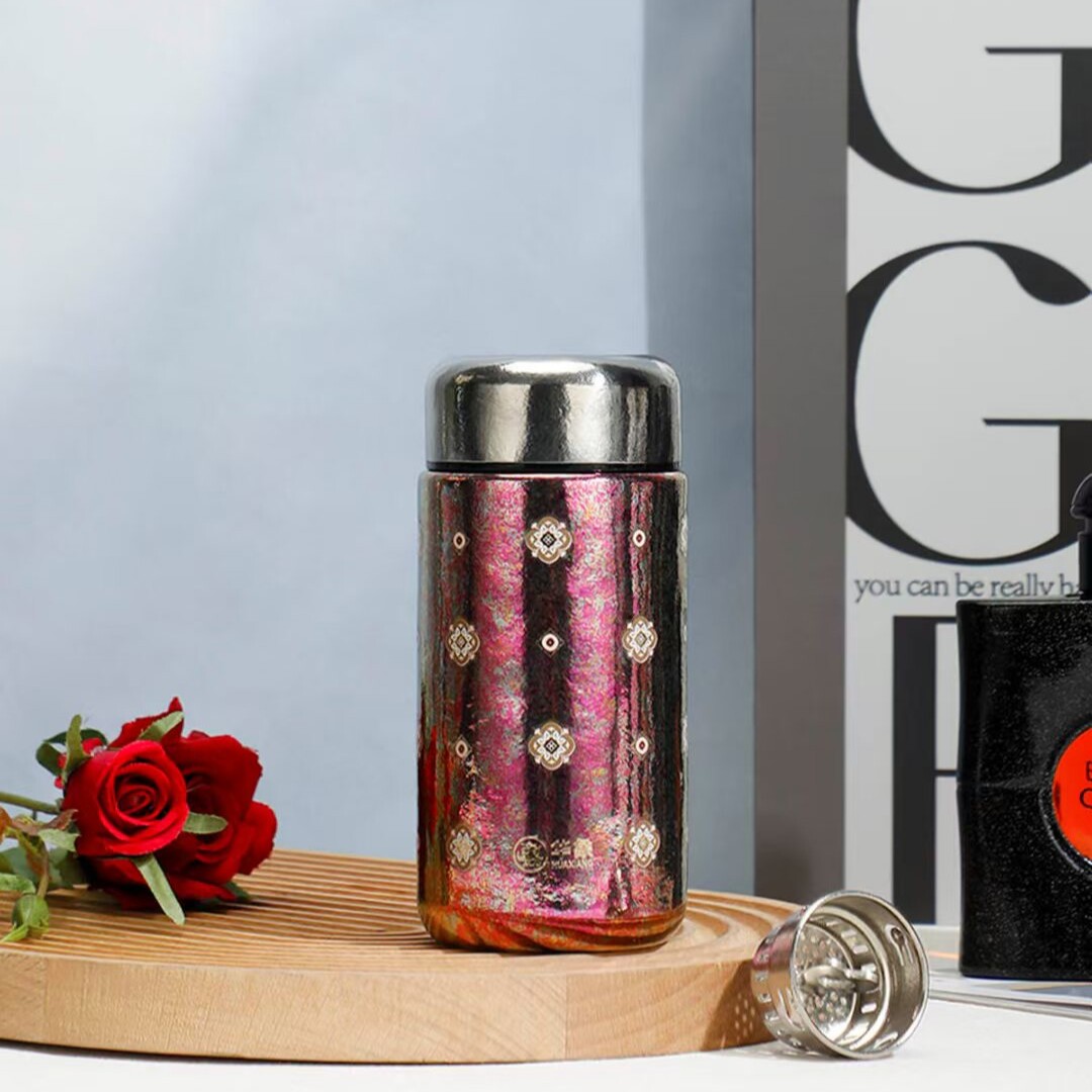 华象纯钛保温杯焖茶保鲜杯内外纯钛茶隔口袋杯办公随身杯