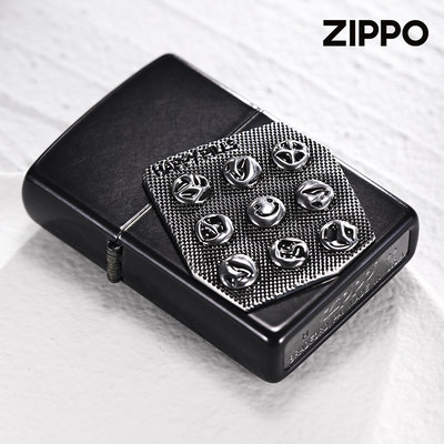 zippo打火机灰昏徽章快乐至上