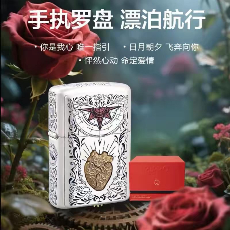 zippo打火机八音盒.怦然心动官方正版煤油防风浪漫告白男友礼物