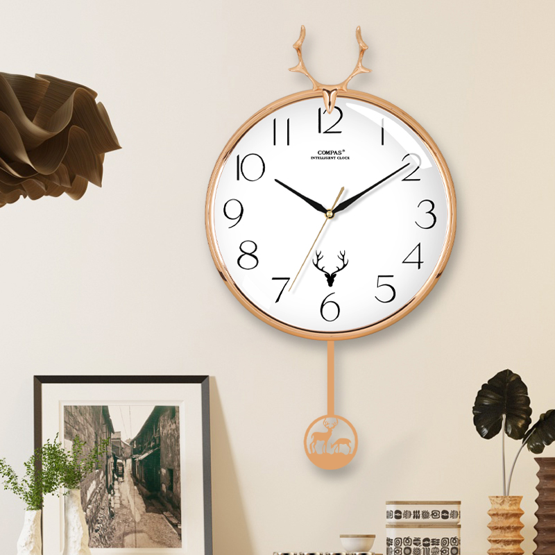 康巴丝钟表扫秒时尚风静音挂钟